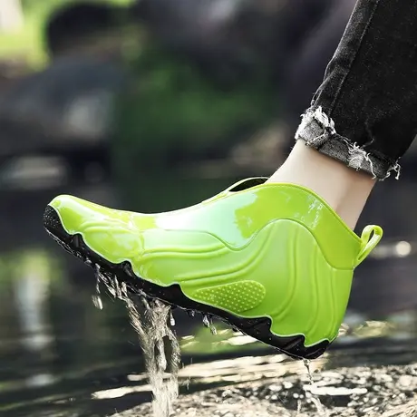 户外钓鱼防水鞋雨靴男款工地工作干活胶鞋防滑耐磨劳保时尚雨鞋男商品大图