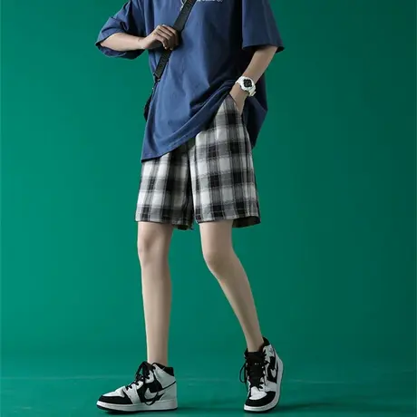 冰丝运动短裤女夏季薄款高腰宽松直筒中裤小个子休闲阔腿5五分裤商品大图