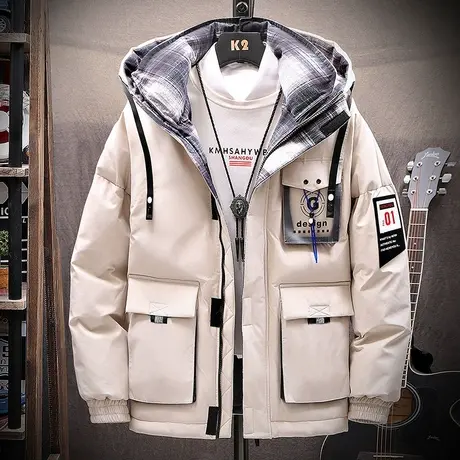 2023年新款男士韩版潮流工装棉衣男装加厚棉袄子冬季羽绒棉服外套商品大图