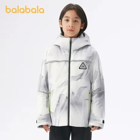 【商场同款】巴拉巴拉lab儿童羽绒服大童2023冬新款保暖男童连帽商品大图