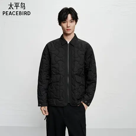 【商场同款】太平鸟男装 休闲棉衣20D潮流绗线男士棉衣B2ABF4123商品大图
