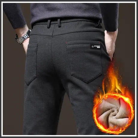 秋冬季加绒加厚羊羔绒2023新款休闲裤男士保暖外穿男裤子棉裤秋裤商品大图