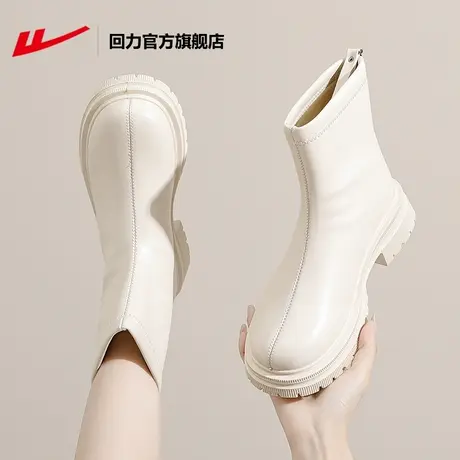 回力官方旗舰店马丁靴女款2023年秋季新款中筒靴厚底英伦风短靴子图片