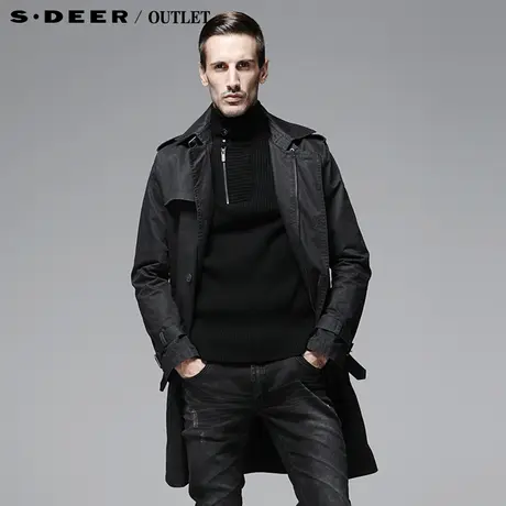 sdeer圣迪奥专柜正品男英伦商务长款男士风衣3371854🌩图片