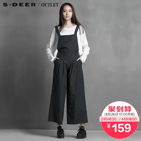 s.deer【聚】圣迪奥专柜正品女装休闲随性设计背带裤S14180898商品大图