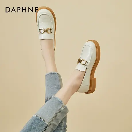 达芙妮英伦风女鞋复古小皮鞋厚底法式小众简约软底夏季单鞋乐福鞋图片