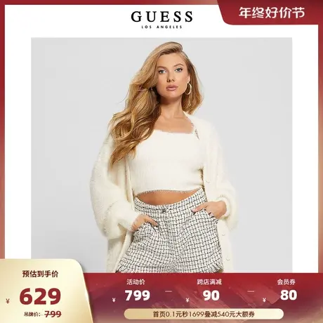 GUESS23新款秋女士温柔慵懒风软糯针织毛衣开衫外套-W3BR71Z3BH0商品大图