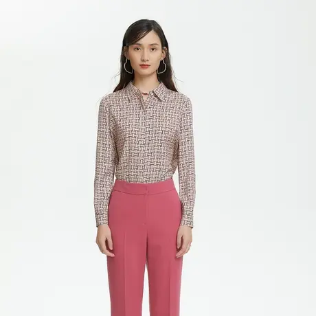 朗姿/LANCY商场同款女士春季专柜正品通勤几何图形新款衬衫女图片