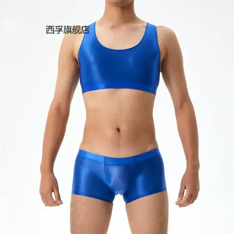 爆款男情趣内衣油亮光泽丝滑高弹大码透明性感商品大图