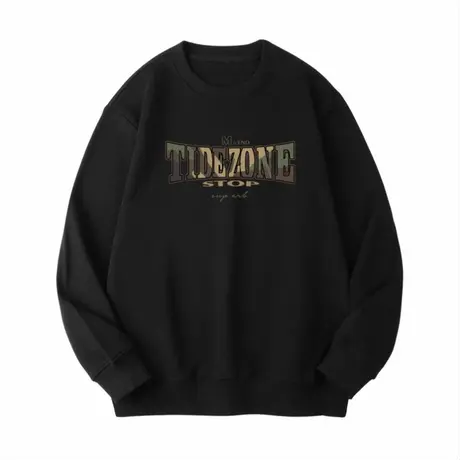 Ohlyah迷彩标语美式2023秋新款大码套头无帽重磅打底圆领卫衣男女商品大图