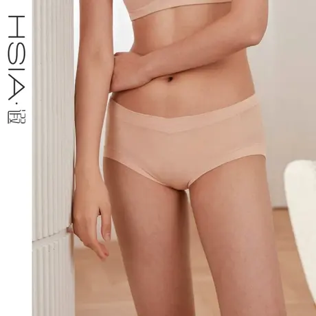 HSIA遐孕妇内裤女薄款无痕无感舒适包臀短裤纯棉底裆中腰平角裤图片