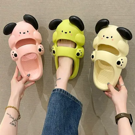 可爱凉拖鞋女夏季新款室内外穿卡通小狗踩屎感厚底防滑包头半拖鞋商品大图