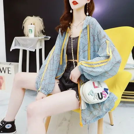 夏季防晒衣服女长袖连帽上衣2023新款洋气宽松外搭很仙的薄款外套图片