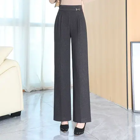 高腰阔腿裤西装裤女秋冬2023新款垂感宽松直筒长裤通勤显瘦休闲裤商品大图