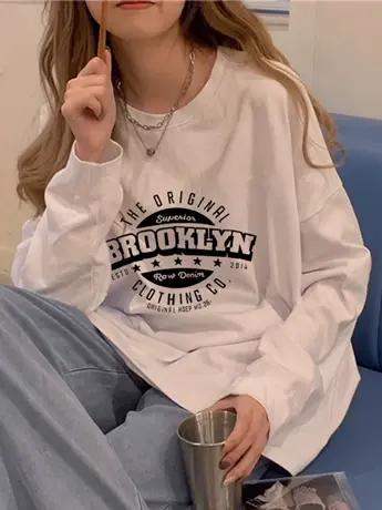 白色女士德绒内搭打底衫冬季欧货大版洋气女装仿棉长袖t恤上衣服商品大图