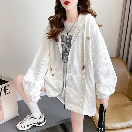 卫衣女春秋季韩版宽松设计感小众小个子早秋薄款华夫格开衫外套潮图片