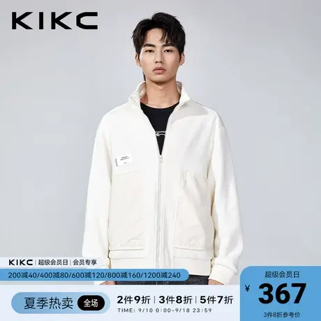 kikc夹克外套男2023春夏新款商场同款口袋拼接休闲运动立领外套潮图片
