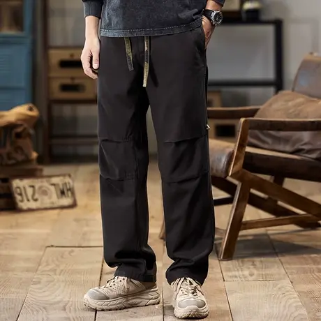 百搭大码工装裤户外纯色男裤秋冬男士长裤潮流多口袋时尚工装裤商品大图