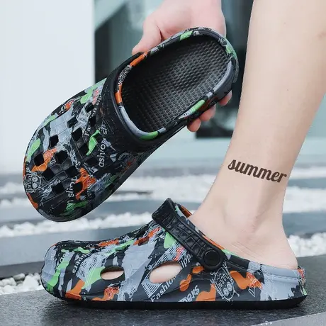 雨鞋男款夏季水鞋男士潮流百搭厨房防滑鞋两用开车凉鞋沙滩涉水鞋商品大图