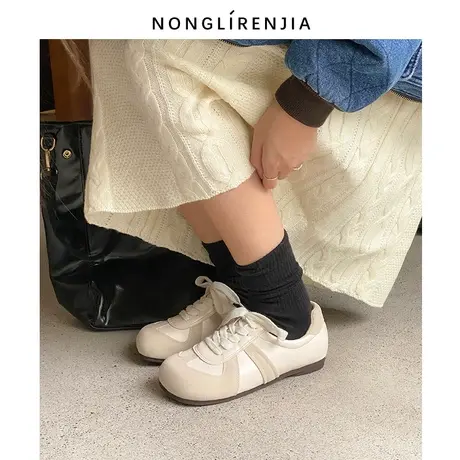 弄里人佳大码女鞋41-43单鞋休闲德迅鞋丑萌鞋面包鞋40 42加宽胖脚图片