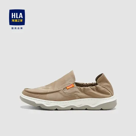 HLA/海澜之家一脚蹬雨伞布鞋舒适轻便柔软透气织唛点缀休闲鞋男商品大图