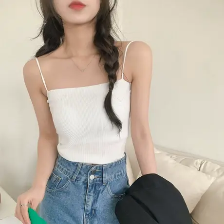 2024年新款夏季女装性感抹胸露肩美背上衣港味辣妹短款小吊带背心商品大图