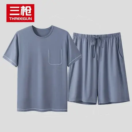 冰立方 三枪睡衣男士夏季新品莫代尔凉感短袖短裤可外穿家居套装商品大图