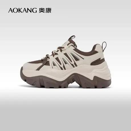 奥康女鞋 2023秋季新款厚底舒适增高老爹鞋山系运动鞋百搭休闲鞋商品大图