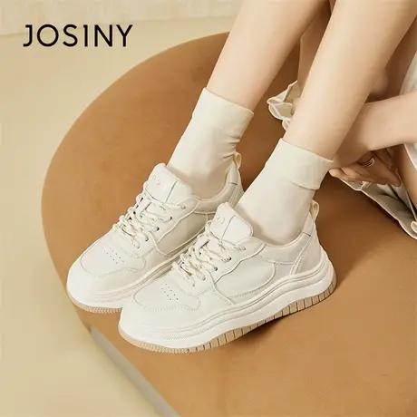 Josiny/卓诗尼休闲小白鞋女显脚小2024新款春季板鞋增高运动女鞋商品大图