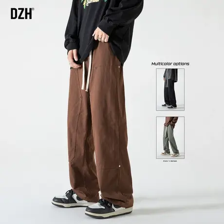 美式工装裤男秋季新款裤子潮牌男士直筒休闲裤街头日系运动长裤潮图片