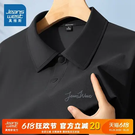 NN真维斯短袖polo衫男款夏季冰丝凉感高端翻领衣男士休闲半袖T恤商品大图