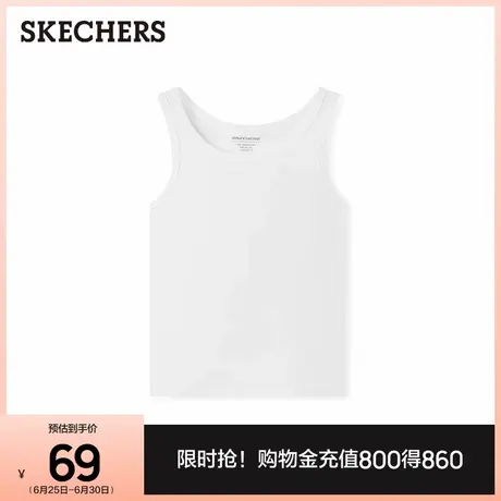 斯凯奇2025年夏季新款女简约黑色背心舒适运动打底衫时尚百搭吊带图片