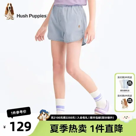 暇步士童装女童短裤2025夏季新款大童休闲牛仔裤儿童洋气三分裤子图片