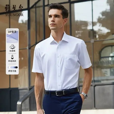 【DP免烫】D系雅戈尔衬衫男夏季短袖衬衫白衬衫商务休闲宽松衬衣商品大图