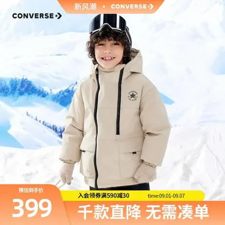 匡威男童羽绒服2024冬季新款中大童加绒加厚连帽短款上衣外套商品大图