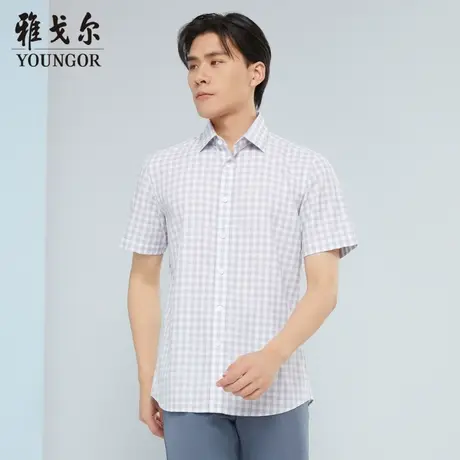 雅戈尔奥莱 商场同款男士短袖衬衫新款官方正品商务休闲短袖衬衫商品大图