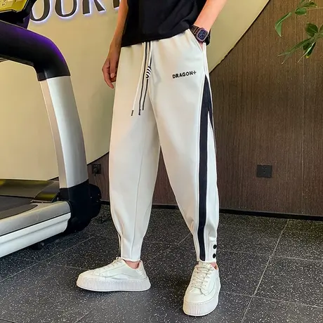 束脚运动裤男款秋季重磅个性拼色哈伦卫裤宽松轻熟潮牌潮流休闲裤商品大图