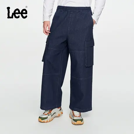 LeeXLINE23秋冬新品宽松深蓝多口袋工装牛仔裤男LMB007116204-605商品大图