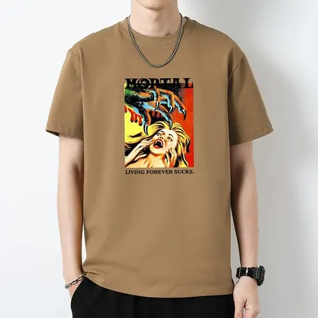 230g重磅纯棉短袖t恤男2024新款夏季美式潮流印花半袖圆领上衣服商品大图