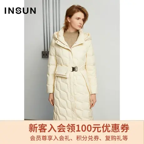 恩裳商场同款冬季时尚腰带设计修身白鹅绒羽绒服女商品大图