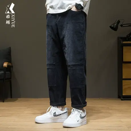 希越380g重磅水洗灯芯绒休闲裤男秋冬宽松大码男士伐木裤直筒裤子商品大图