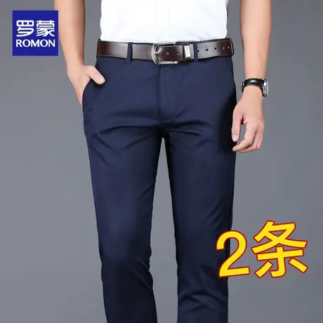 【加绒保暖】罗蒙男士休闲裤2023秋冬商务职业工装修身西裤直筒裤图片