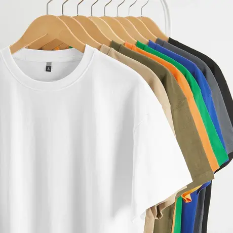 清仓特卖hansca纯棉短袖T恤男宽松百搭夏季薄款纯色休闲半袖体恤图片