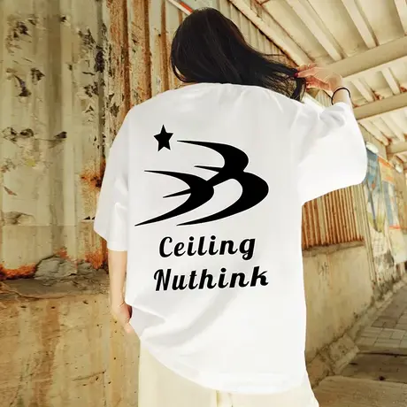 Nuthink国潮街头嘻哈t恤男短袖美式高街潮牌潮流大码半袖男款春季图片