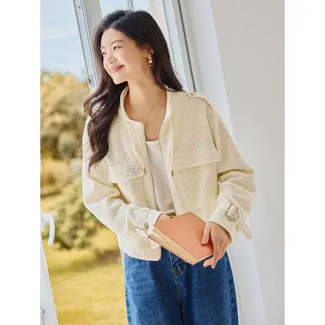 时尚气质长袖外套2023年秋季新款女士简约宽松显示通勤百搭上衣商品大图