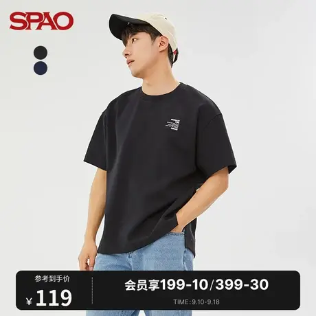 SPAO男士T恤夏季新款圆领宽松休闲短袖T恤SPRPC23H23图片