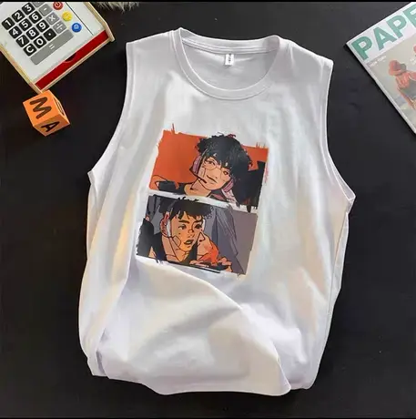 美式复古纯棉吊带运动坎肩背心无袖t恤女夏季外穿宽松篮球服上衣图片