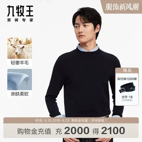 [羊毛系列]九牧王男装JY1C50817商场同款保暖毛衫23新圆领毛衣SN图片
