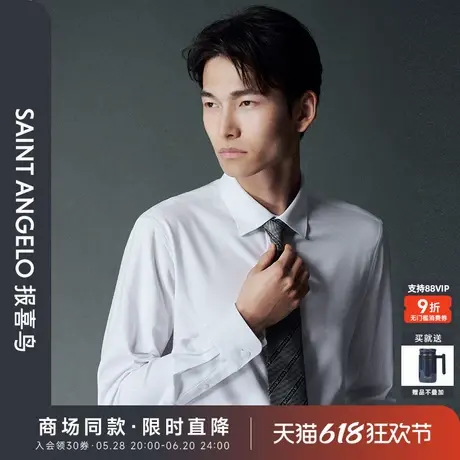 【商场同款】报喜鸟2024秋季新款男士商务正装长袖衬衫打底衬衣男图片