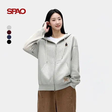 【U先测评】SPAO韩国同款25年秋季新品连帽卫衣woodie外套开衫商品大图